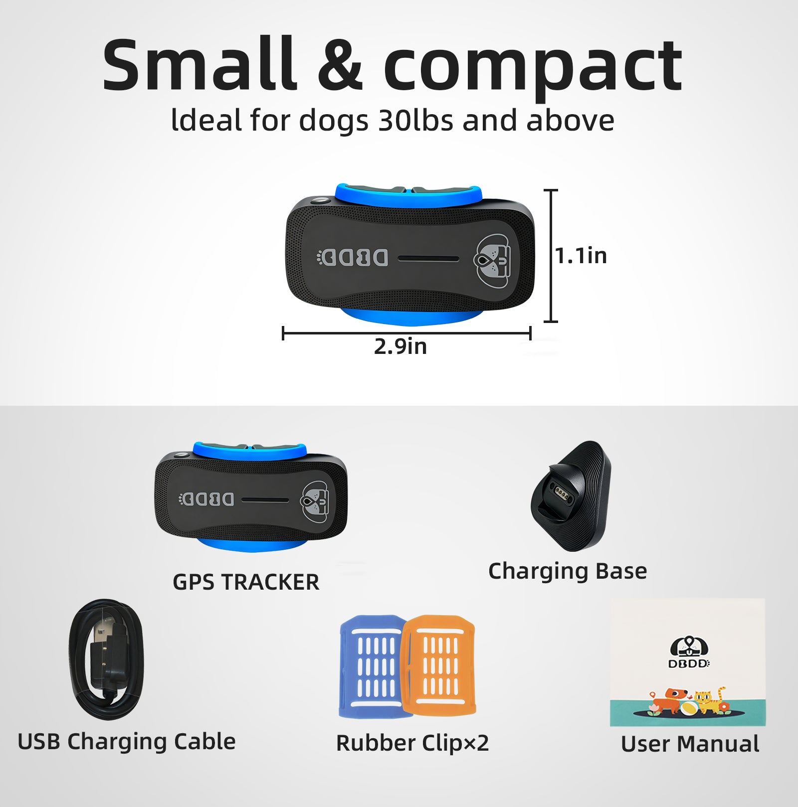 GPS Tracker for Dogs with 36 Month Subscription, Real-Time Location, Electronic Fence, Health Monitoring, Waterproof, for Medium Large Dogs, iOS Android