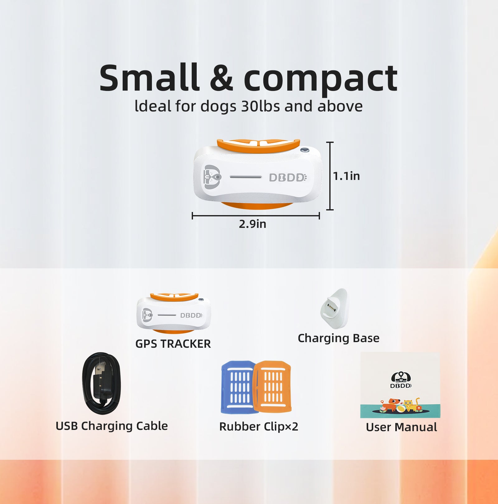 GPS Tracker for Dogs with 36 Month Subscription, Real-Time Location, Electronic Fence, Health Monitoring, Waterproof, for Medium Large Dogs, iOS Android