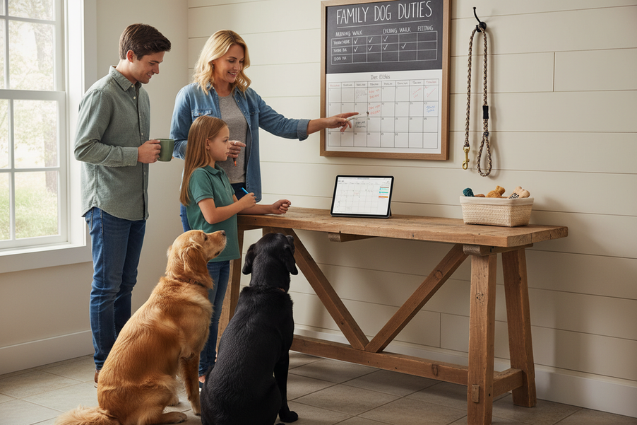 How to Coordinate Care When Multiple Family Members Walk Different Dogs on Different Schedules