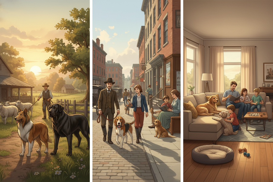When Did Dogs Stop Being Working Animals and Become Family Companions?