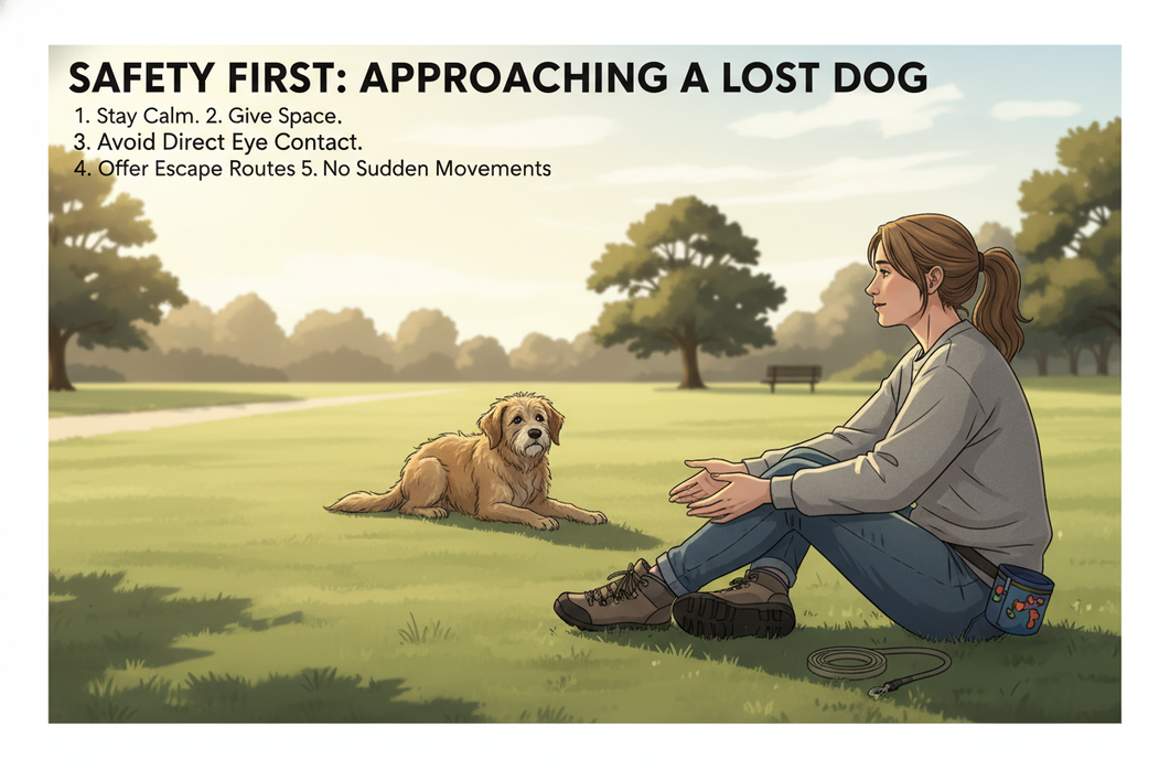 When a Lost Dog Is Spotted But Won't Come: Approach Strategies That Don't Spook Them Further