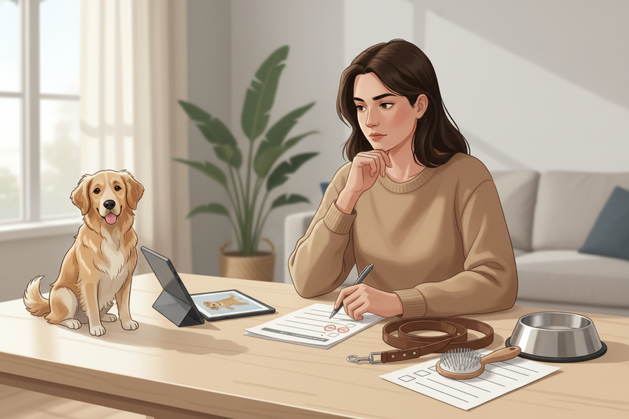 A prospective dog owner comparing a popular breed to practical care needs before bringing a dog home