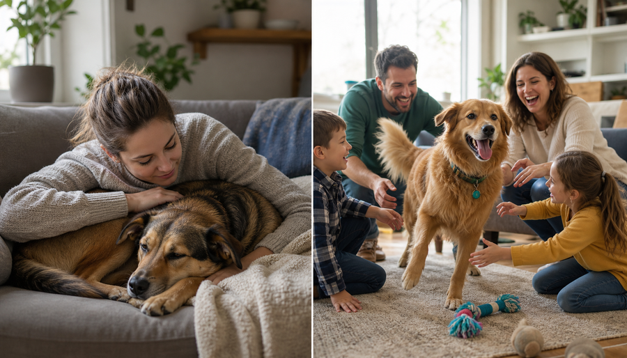 Contrast between one-person dog and multi-person family dog preferences