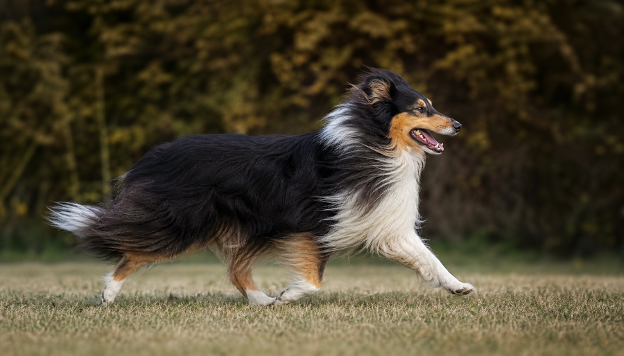 Dog in motion showing how posture and movement define visual identity